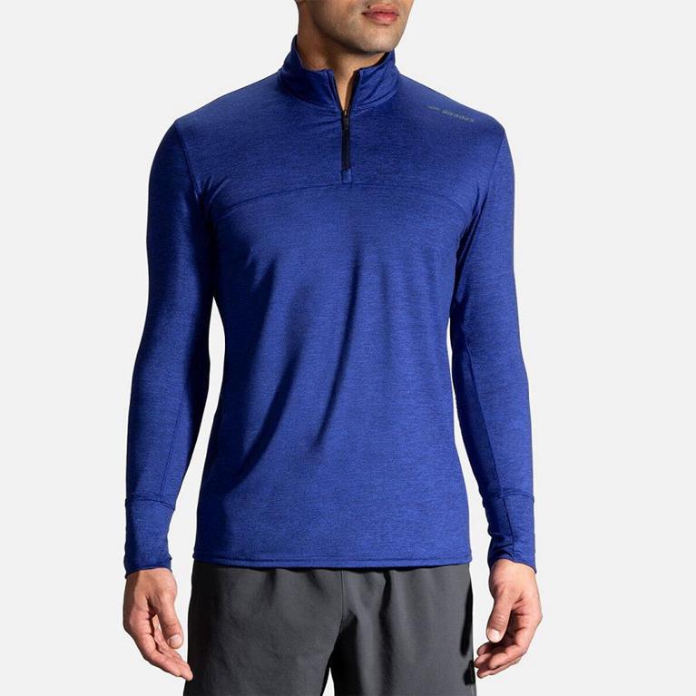 Brooks Dash Half Zip Running Jackets - Men's - Blue (69825-BROC)